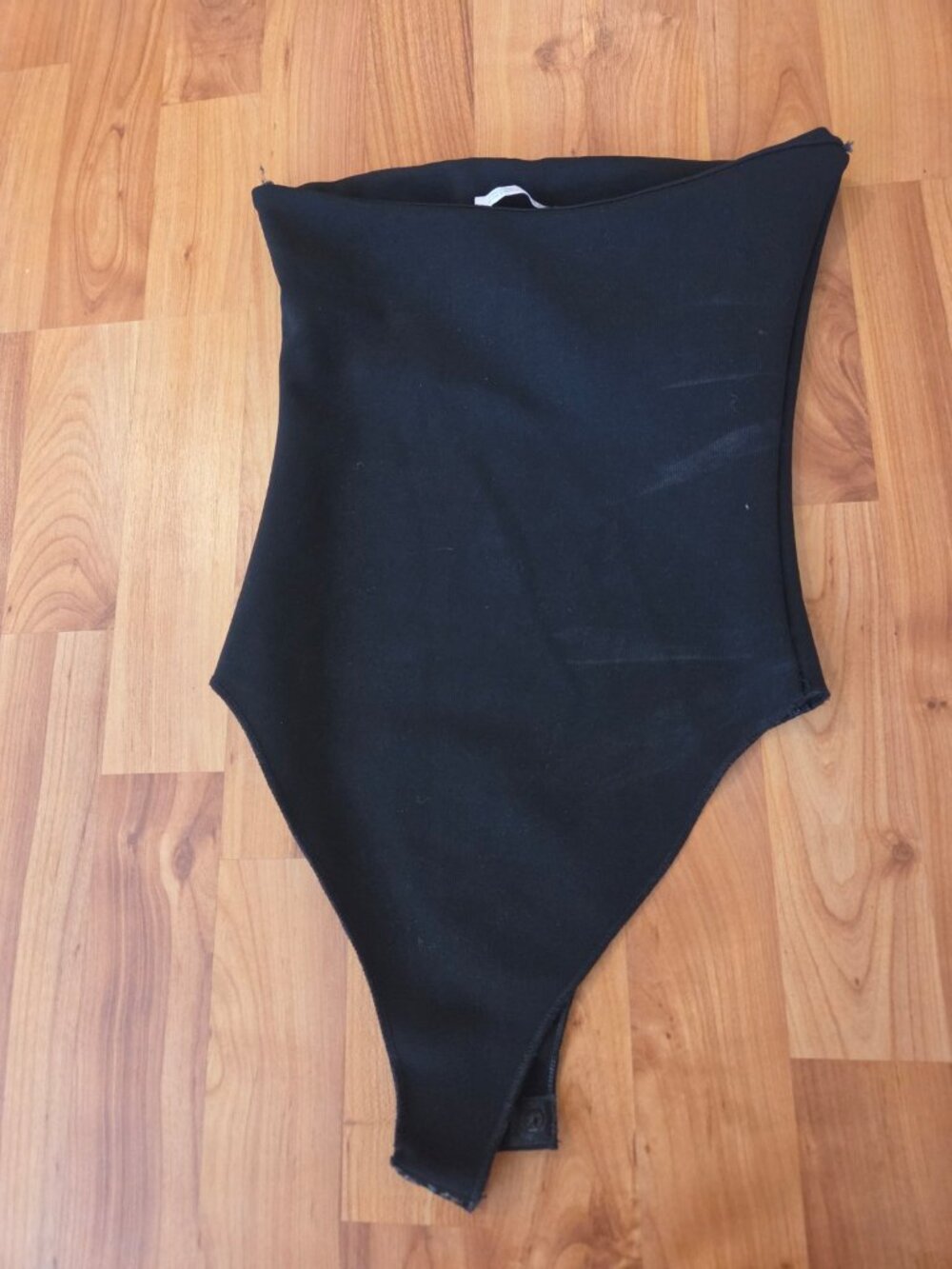 Zara Black Strapless Bodysuit S Tube Top Snap Closure Minimalist - Picture 4 of 8